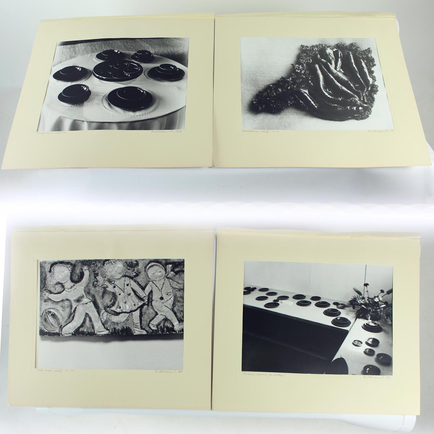 Ensemble de 4 grands clichés d'œuvres d'art en céramique de Ditta Abrhamova, Cz en vente 11