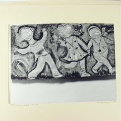 Set Of 4 Large Vintage Photograps Of Ceramic Artwork By Ditta Abrhamova, Cz