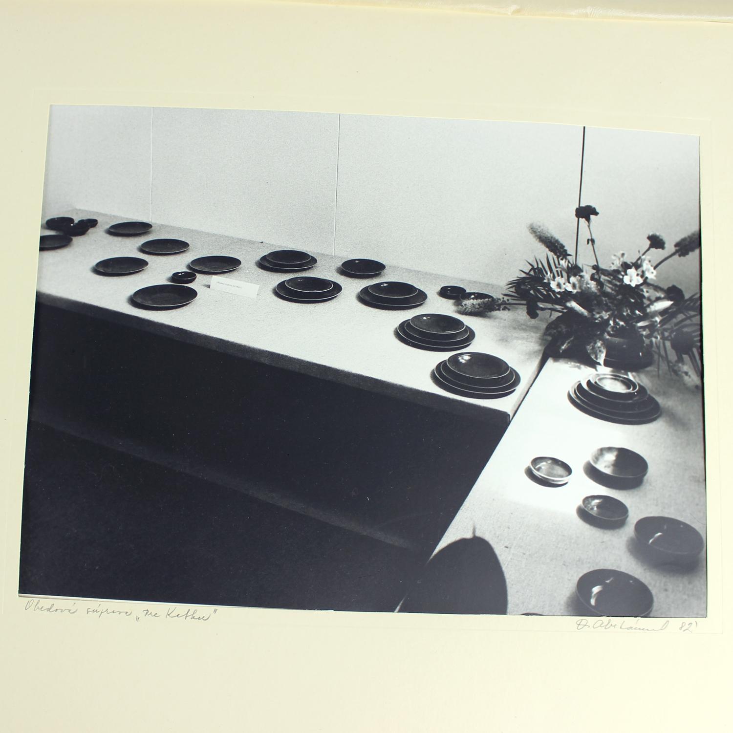 Mid-Century Modern Ensemble de 4 grands clichés d'œuvres d'art en céramique de Ditta Abrhamova, Cz en vente