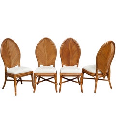 Set of 4 "Leaf Back" Chairs, France, 1960s