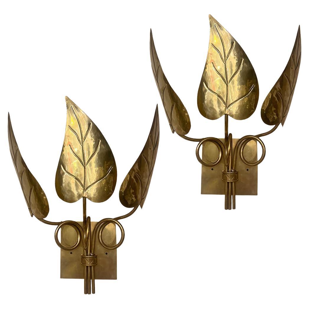 Ensemble de 4 pièces  Appliques en forme de feuilles, vendues par paires en vente