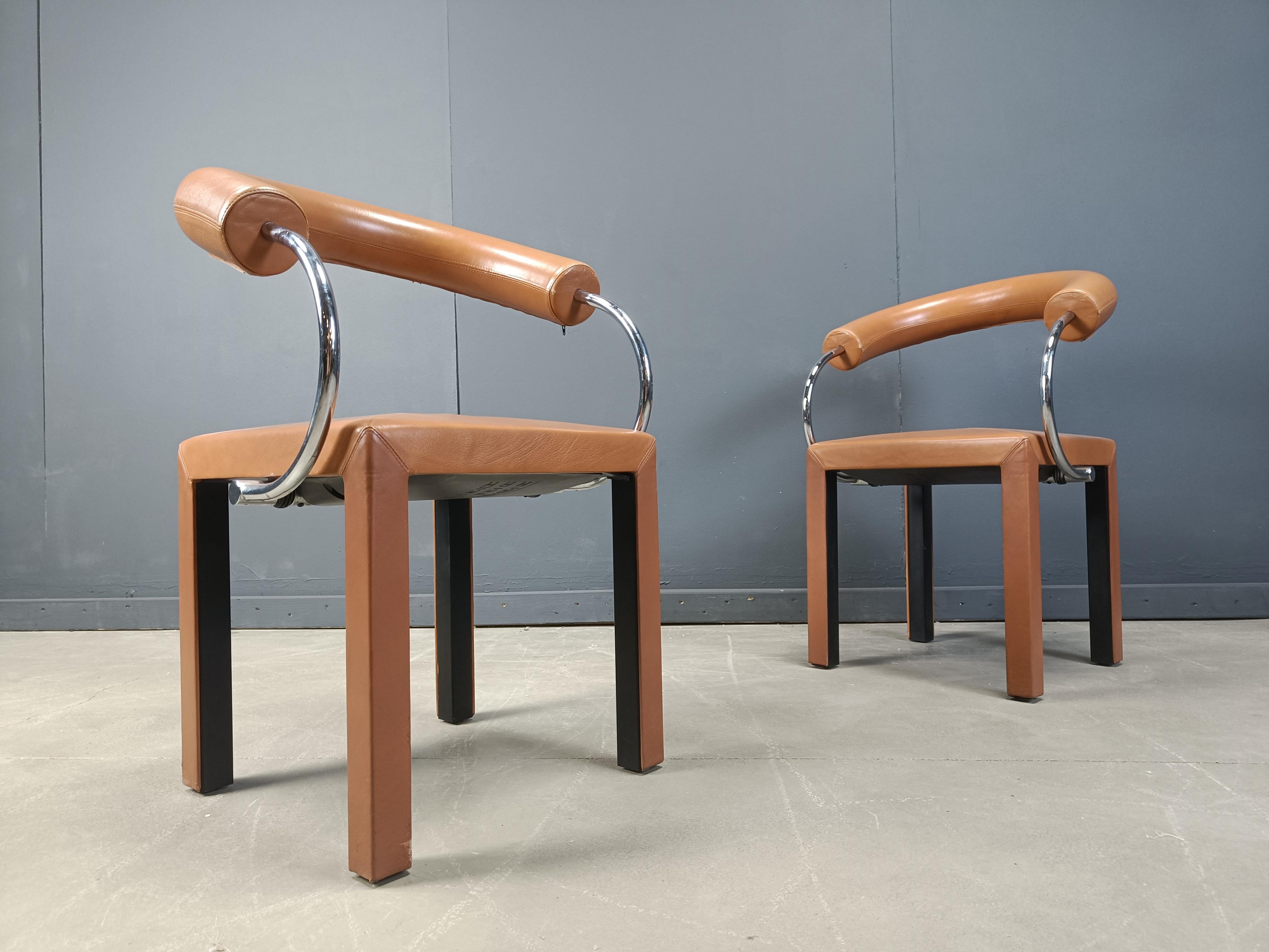 Ensemble de 4 chaises Arcosa en cuir de Paolo Piva pour B&B Italia Bon état - En vente à Leuven, Vlaams Gewest