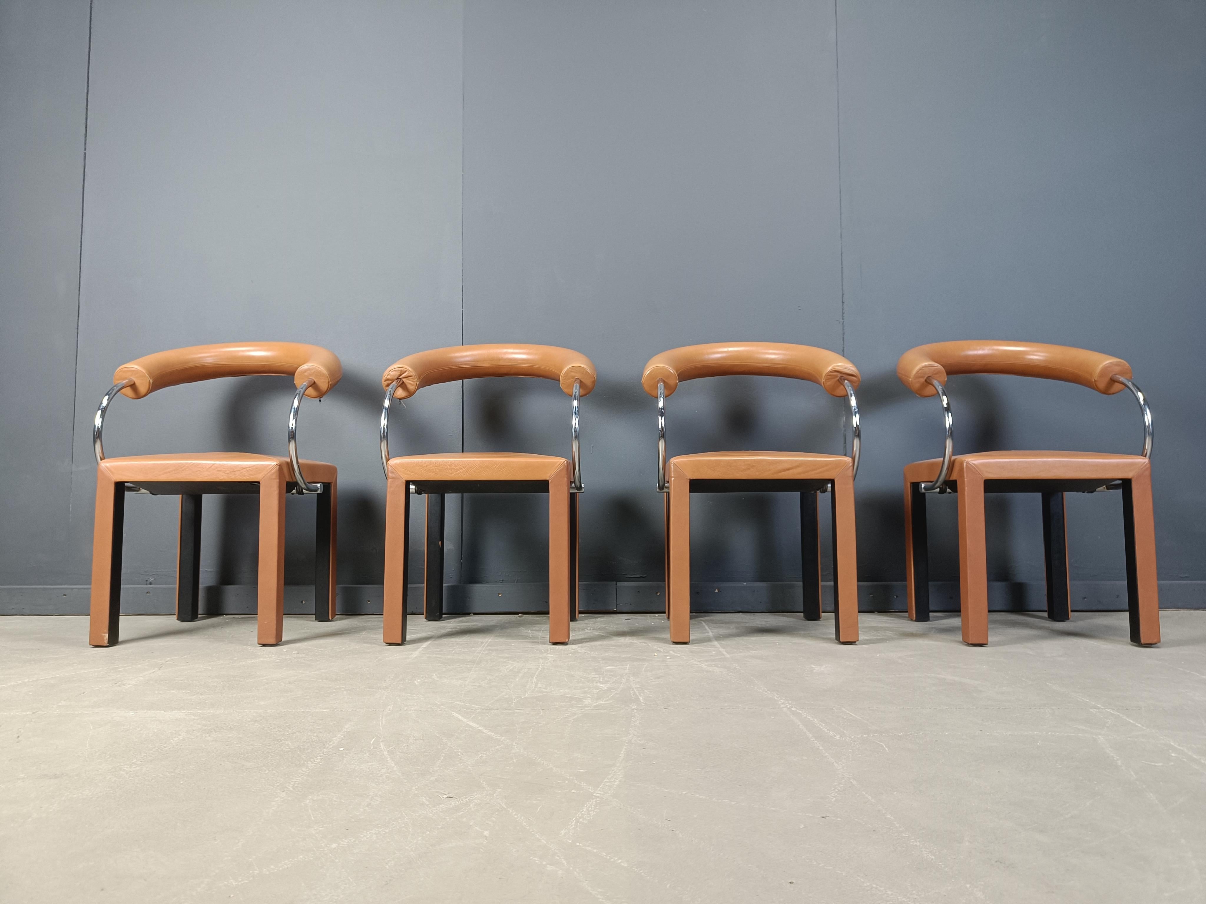 Ensemble de 4 chaises Arcosa en cuir de Paolo Piva pour B&B Italia en vente 2