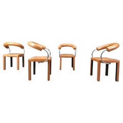 Set of 4 leather Arcosa chairs by Paolo Piva for B&B Italia