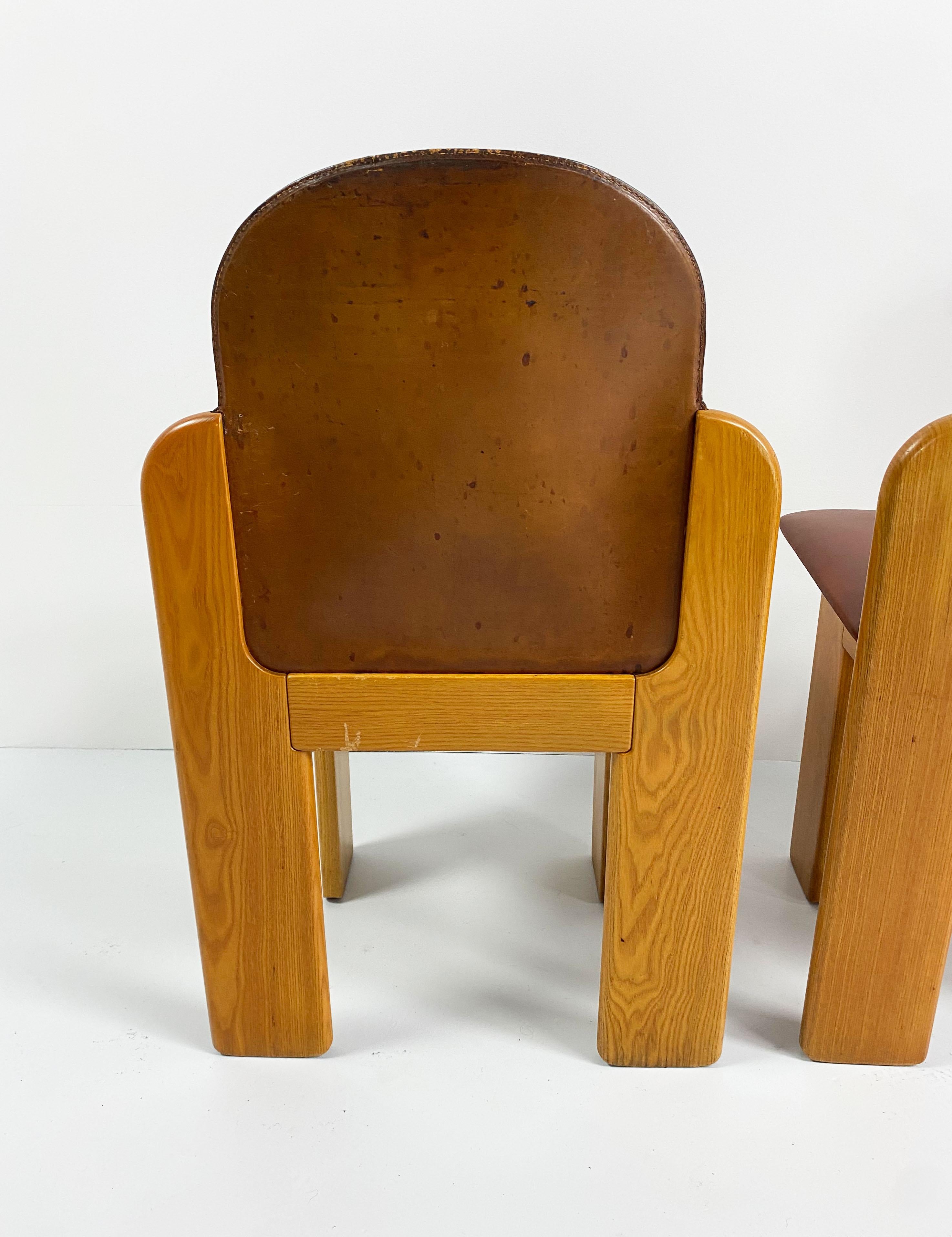 Set of 4 Leather Model 330 Dining Chairs by Silvio Coppola, Italy, c.1970 6