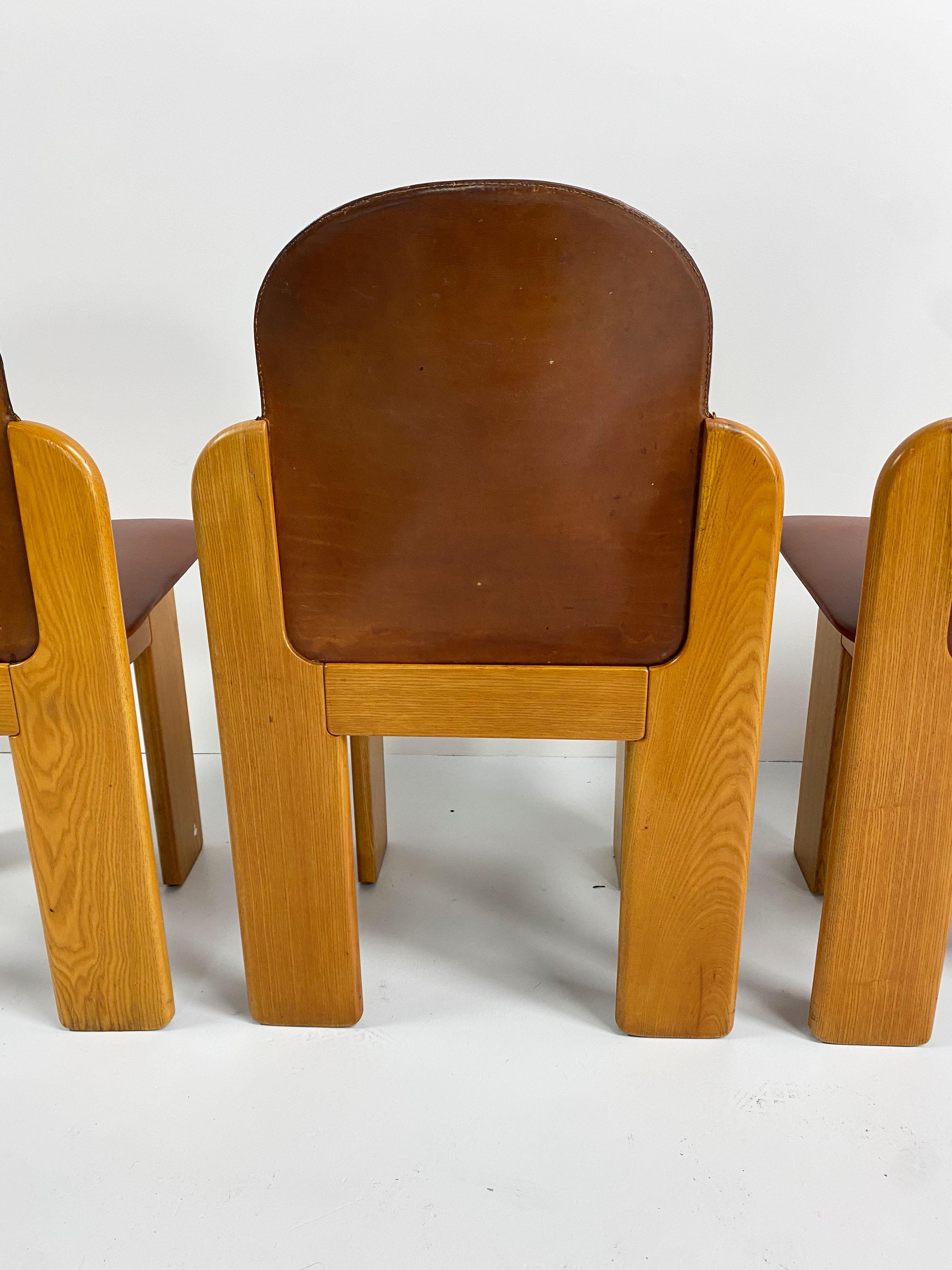 Set of 4 Leather Model 330 Dining Chairs by Silvio Coppola, Italy, c.1970 7