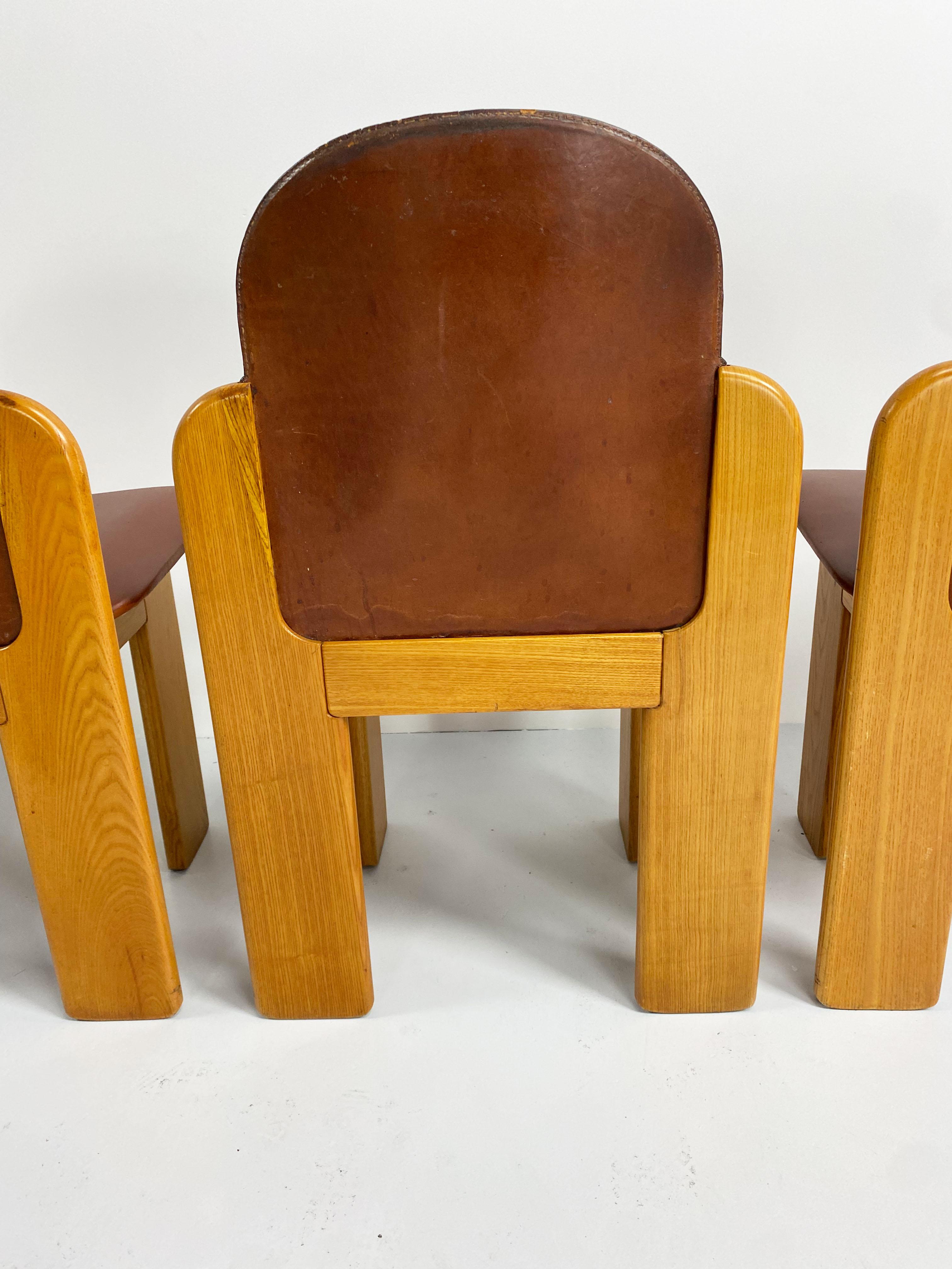 Set of 4 Leather Model 330 Dining Chairs by Silvio Coppola, Italy, c.1970 8