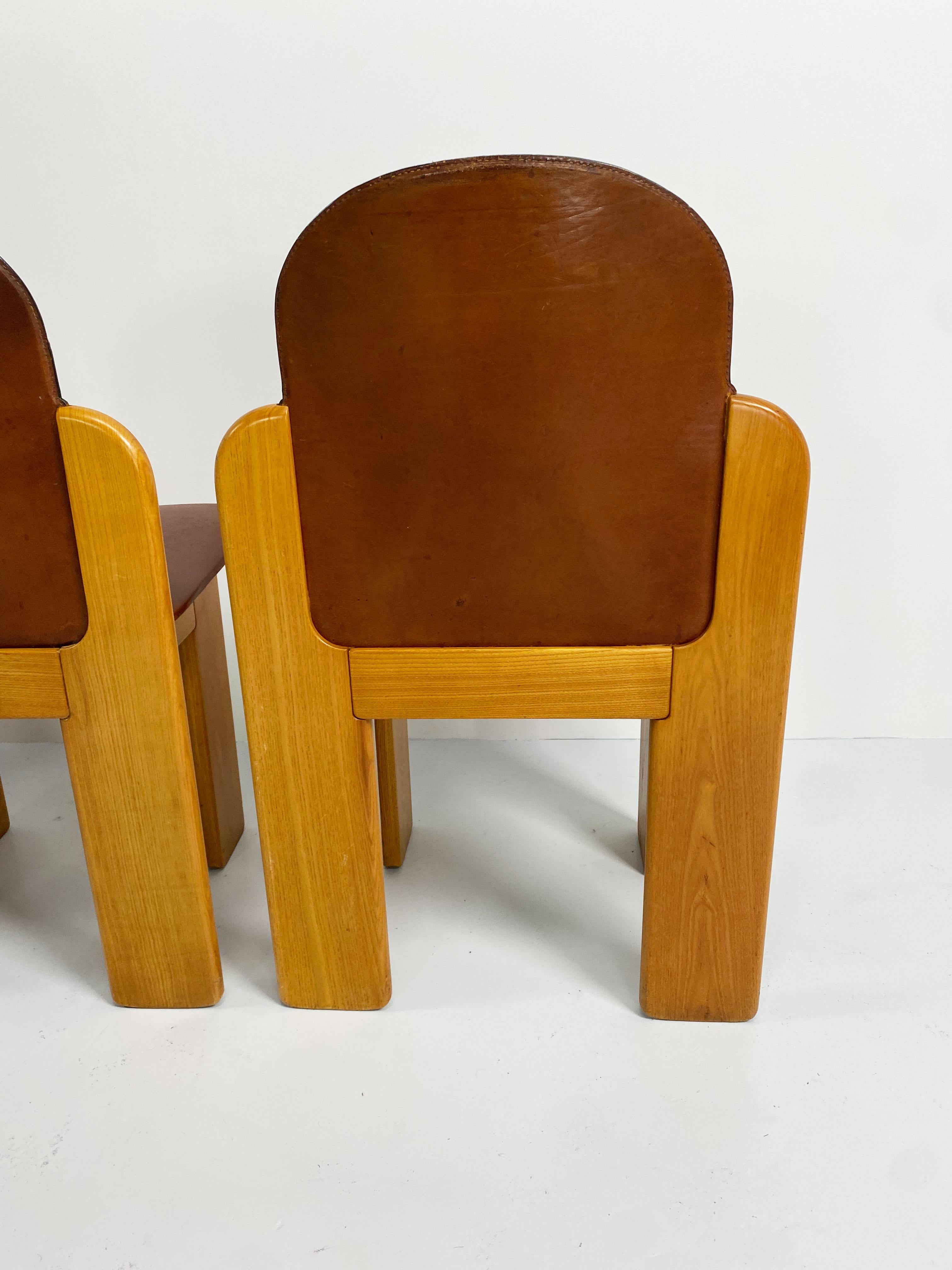 Set of 4 Leather Model 330 Dining Chairs by Silvio Coppola, Italy, c.1970 9