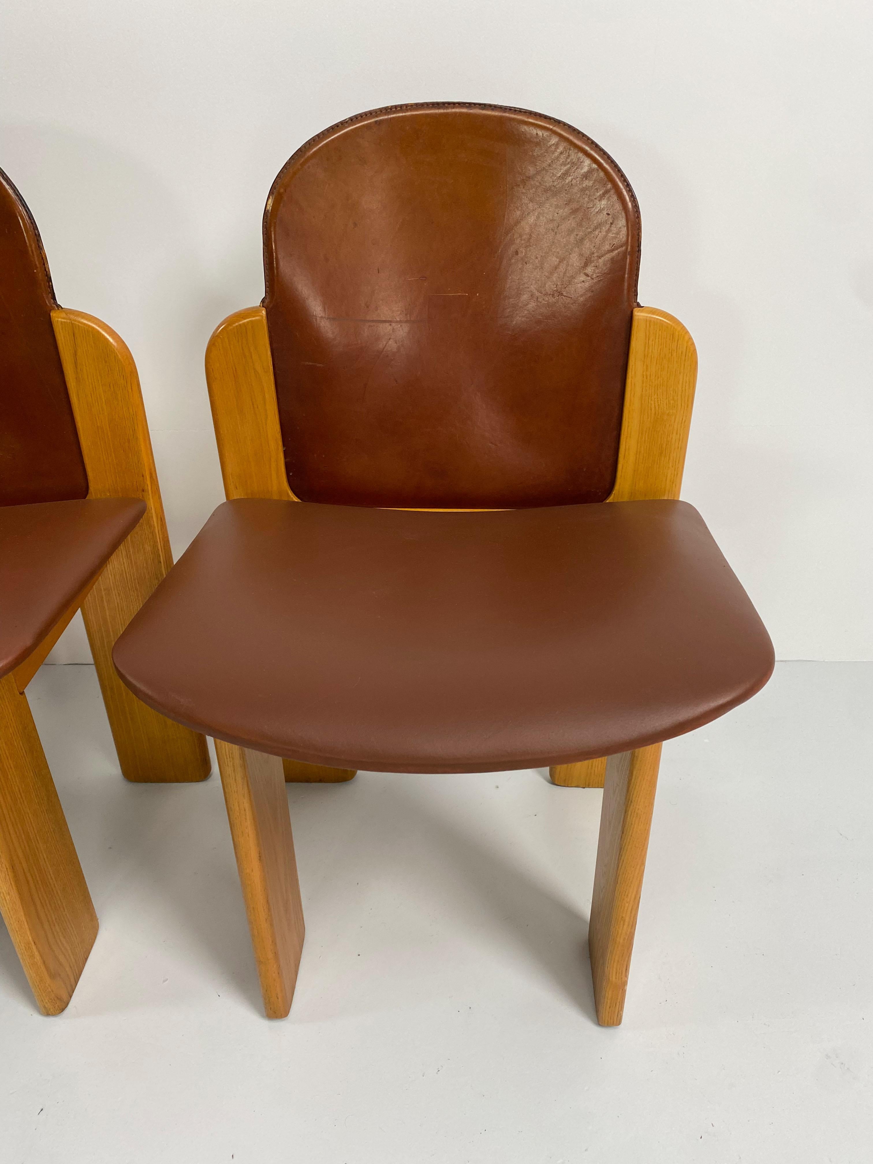 Set of 4 Leather Model 330 Dining Chairs by Silvio Coppola, Italy, c.1970 2