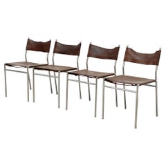Set of 4 Leather SZ06 Dining Chairs Martin Visser