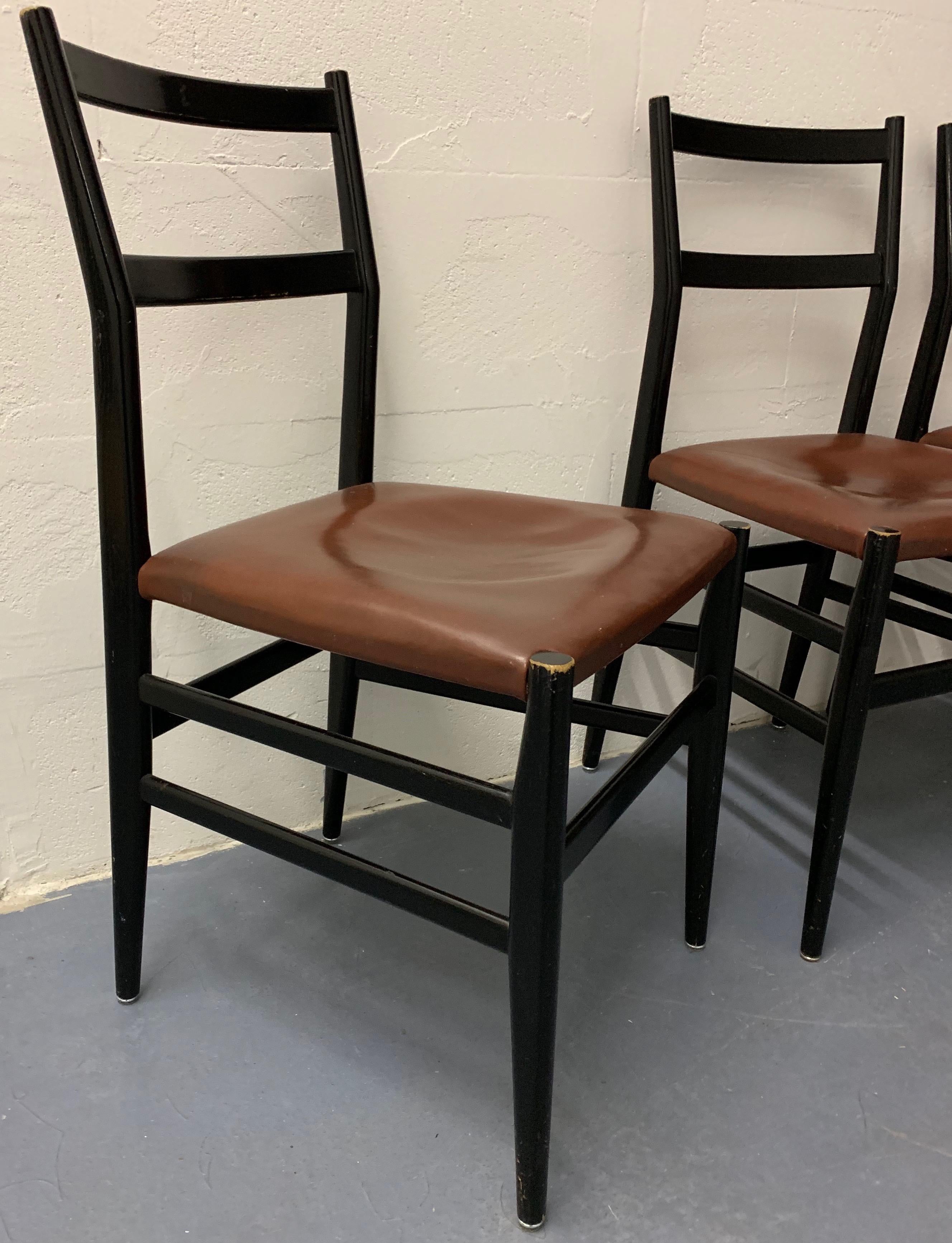 Set of 4 Leggera Chairs by Gio Ponti 3