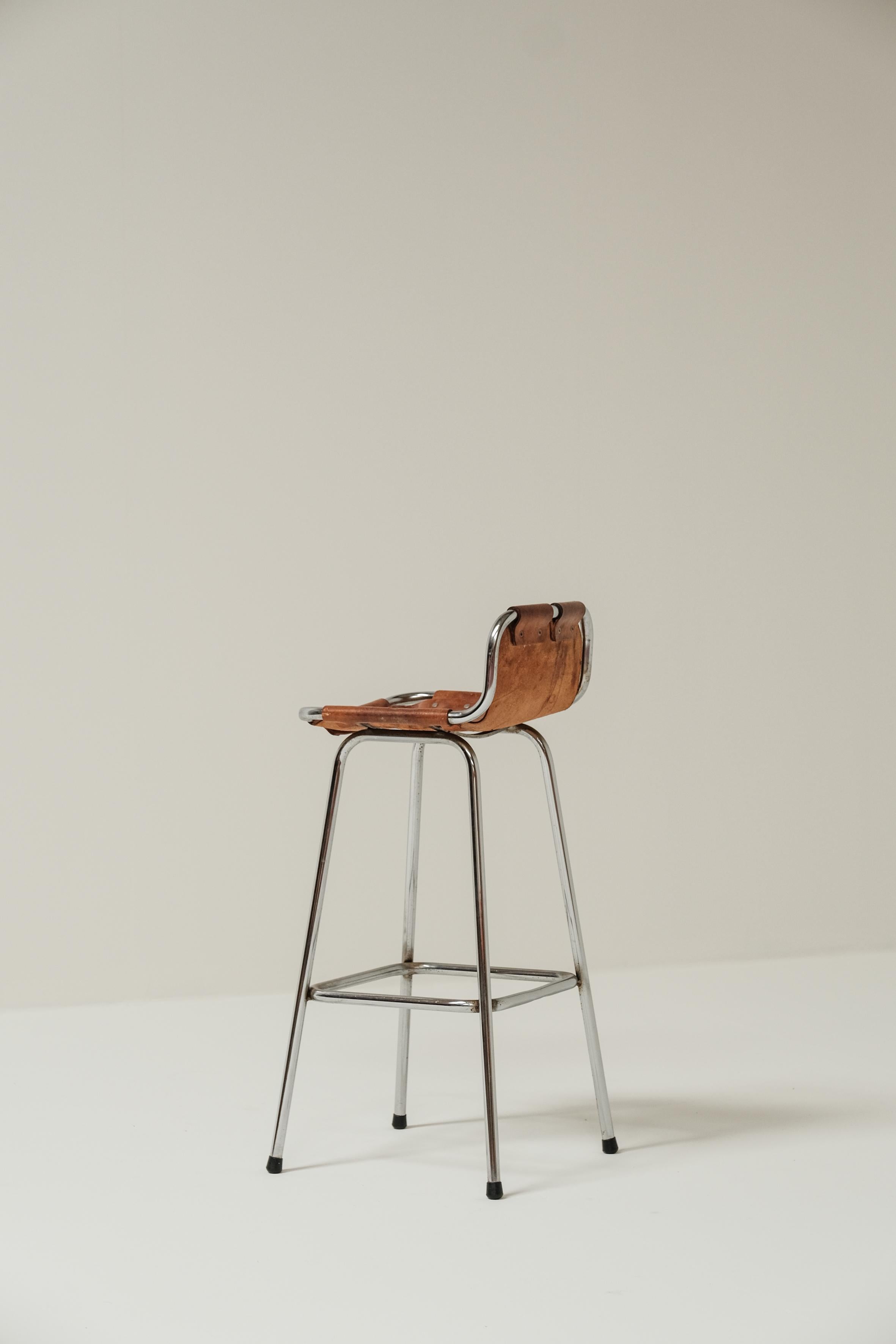 French Set of 4 les Arcs bar stools , Charlotte Perriand 1960, France