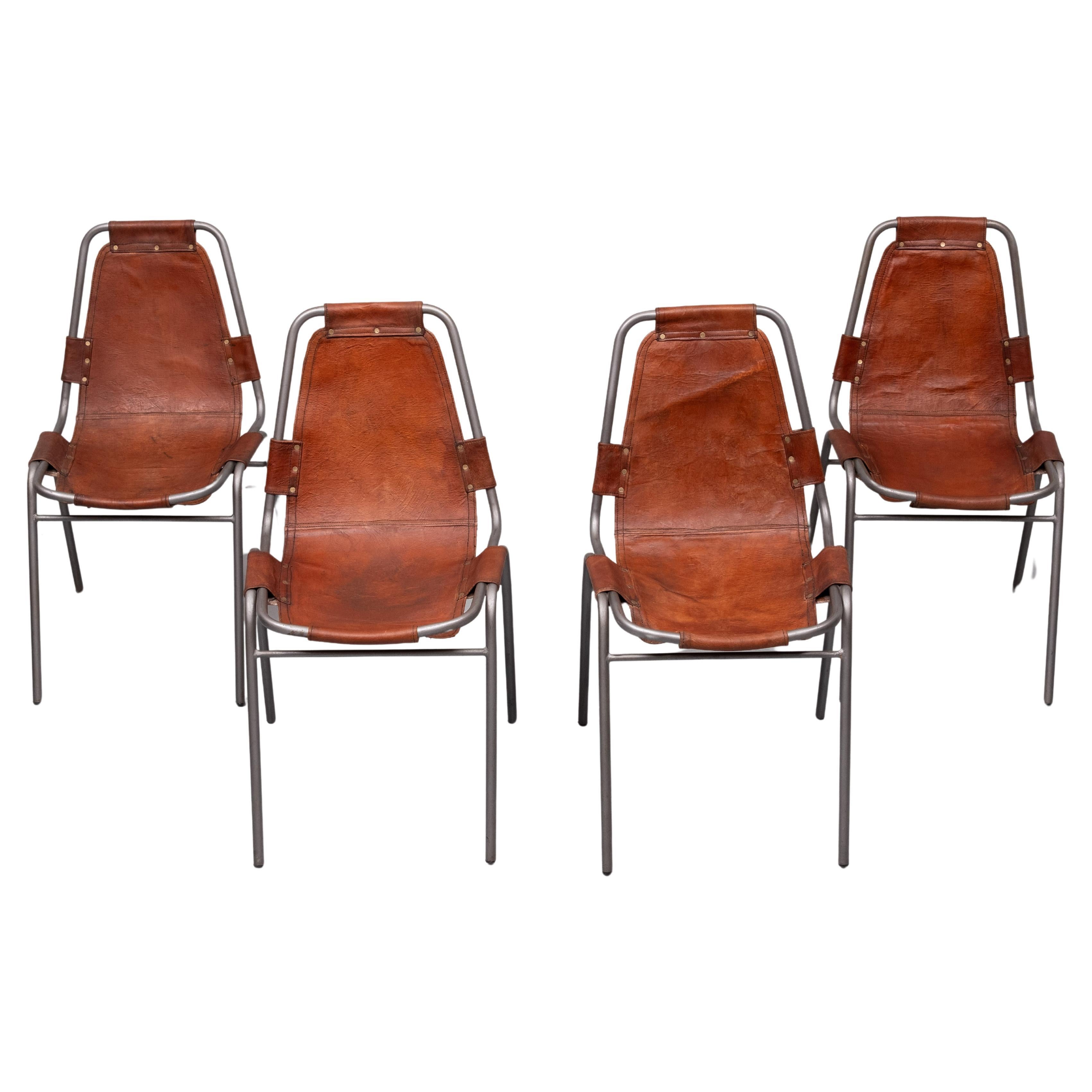 Set of 4 "Les arcs" chairs by Charlotte Perriand - 1970s