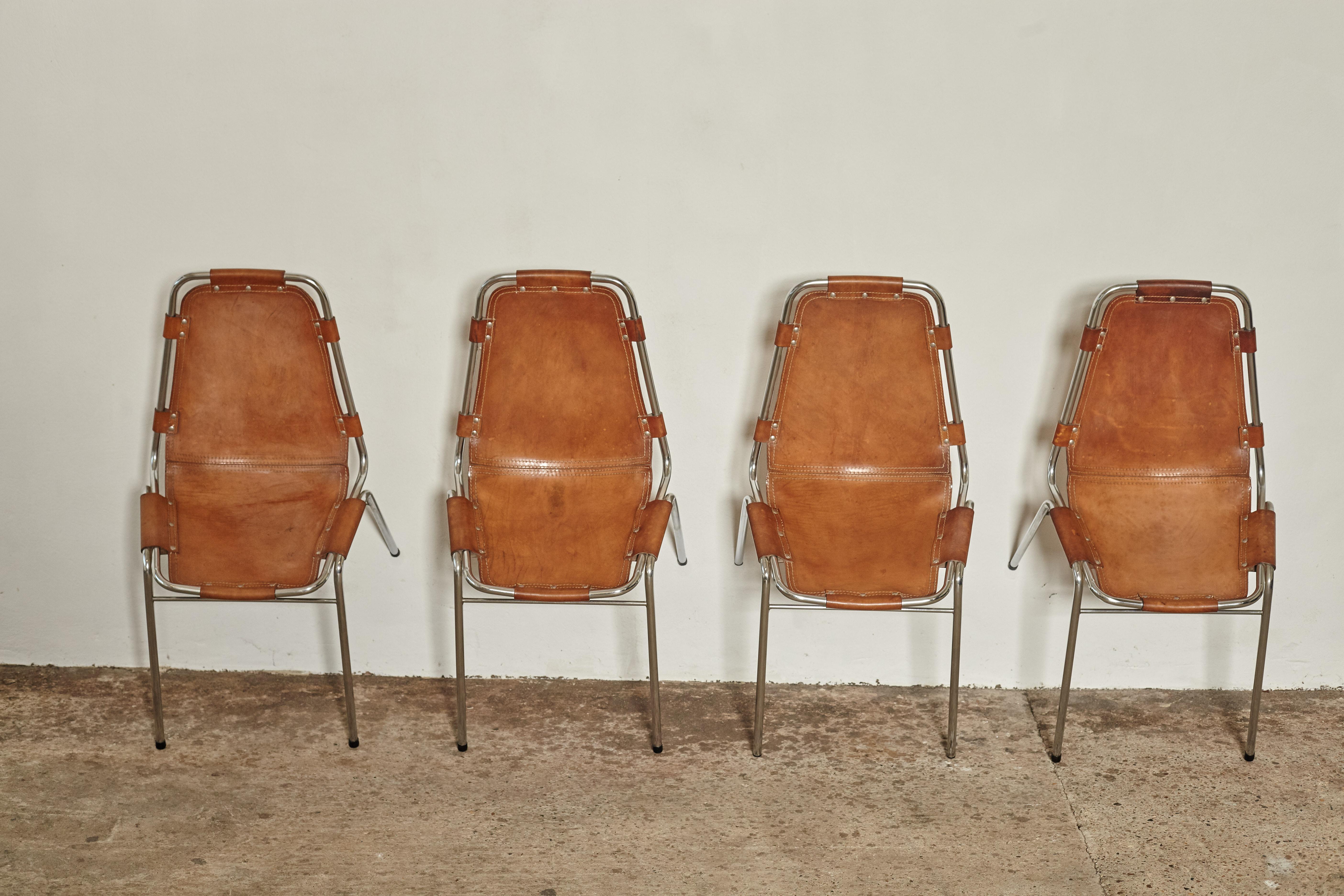 Set of 4 'Les Arcs' Chairs Selected by Charlotte Perriand, 1970s In Good Condition In London, GB