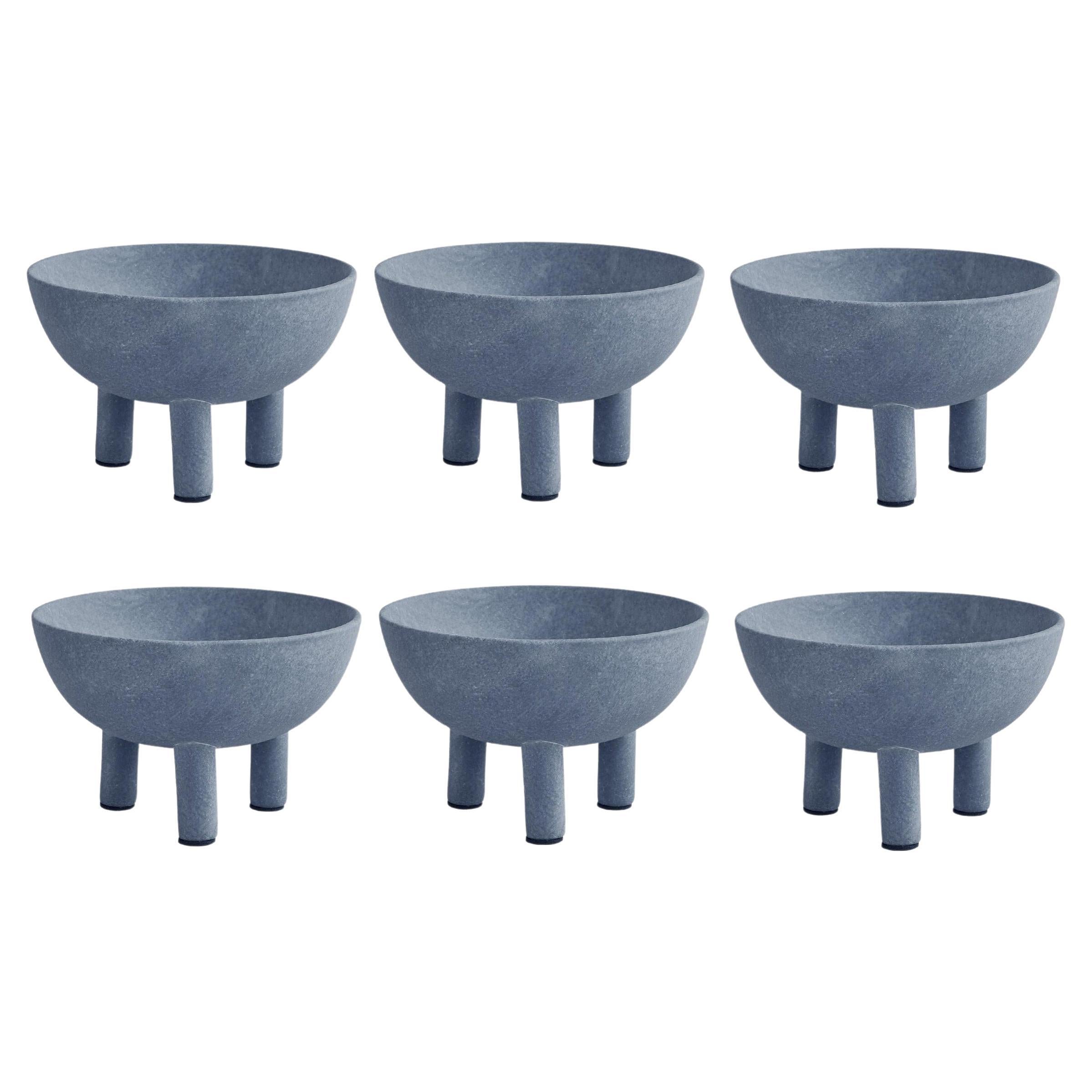 Set of 4 Light Grey Duck Bowl Big by 101 Copenhagen For Sale