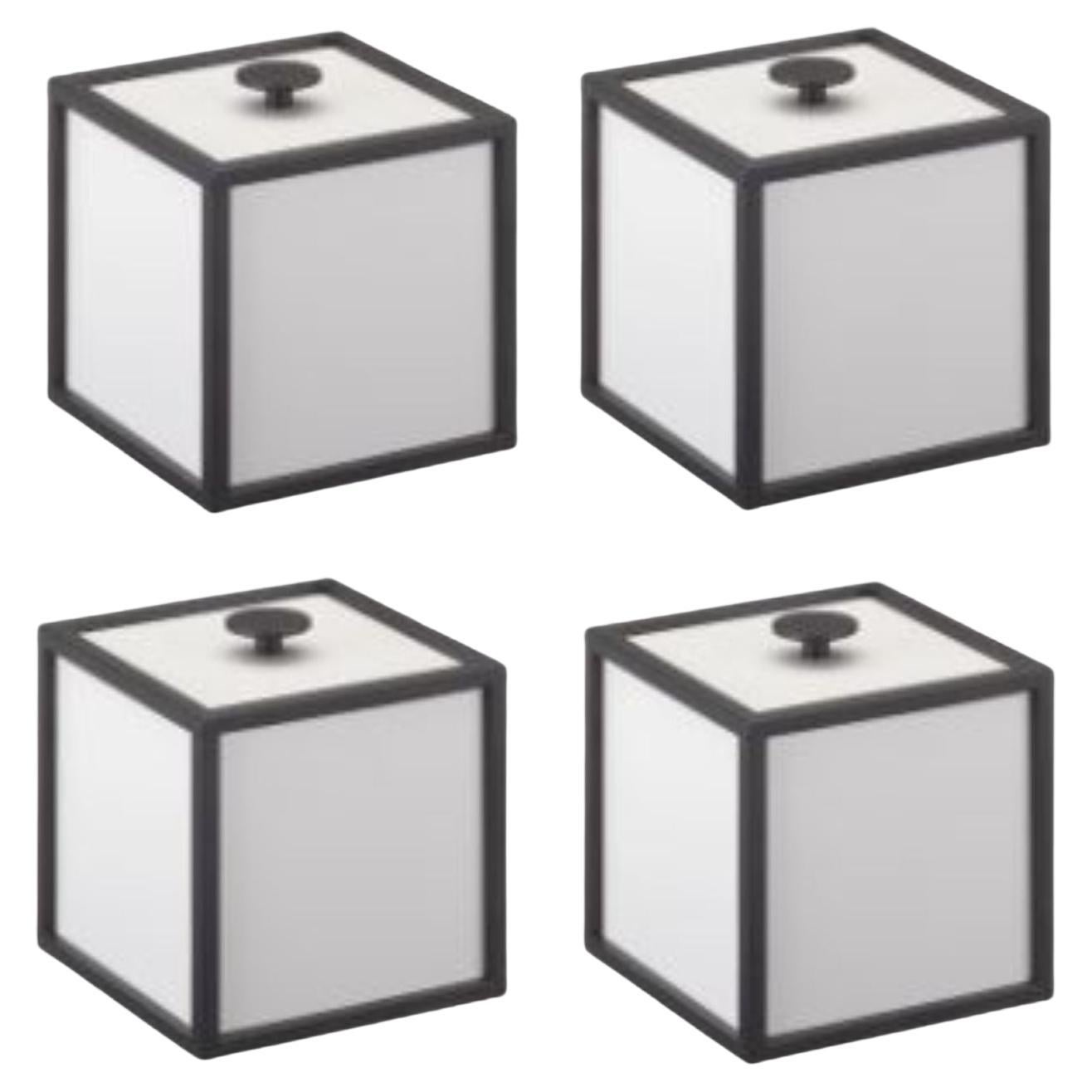 Set of 4 Light Grey Frame 10 Box by Lassen