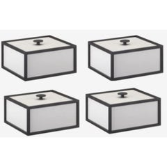 Ensemble de 4 boîtes à cadre gris clair 14 par Lassen
