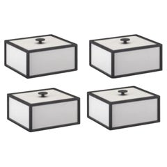 Ensemble de 4 boîtes à cadre gris clair 14 par Lassen