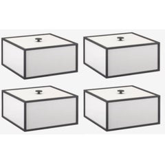 Set of 4 Light Grey Frame 20 Box by Lassen