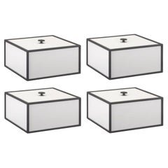 Ensemble de 4 boîtes à cadre gris clair de 20 pièces par Lassen