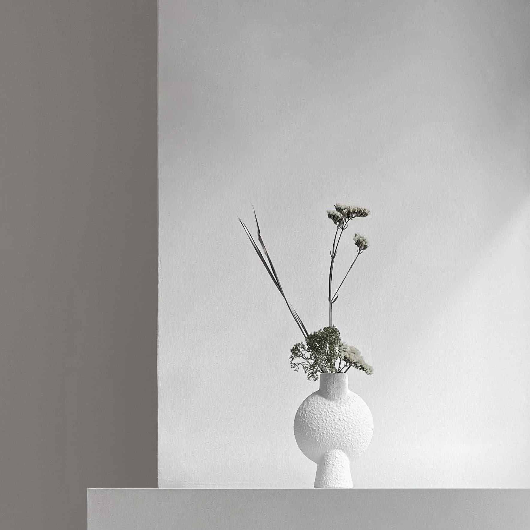 Ceramic Set of 4 Light Grey Mini Sphere Vase Bubl by 101 Copenhagen For Sale