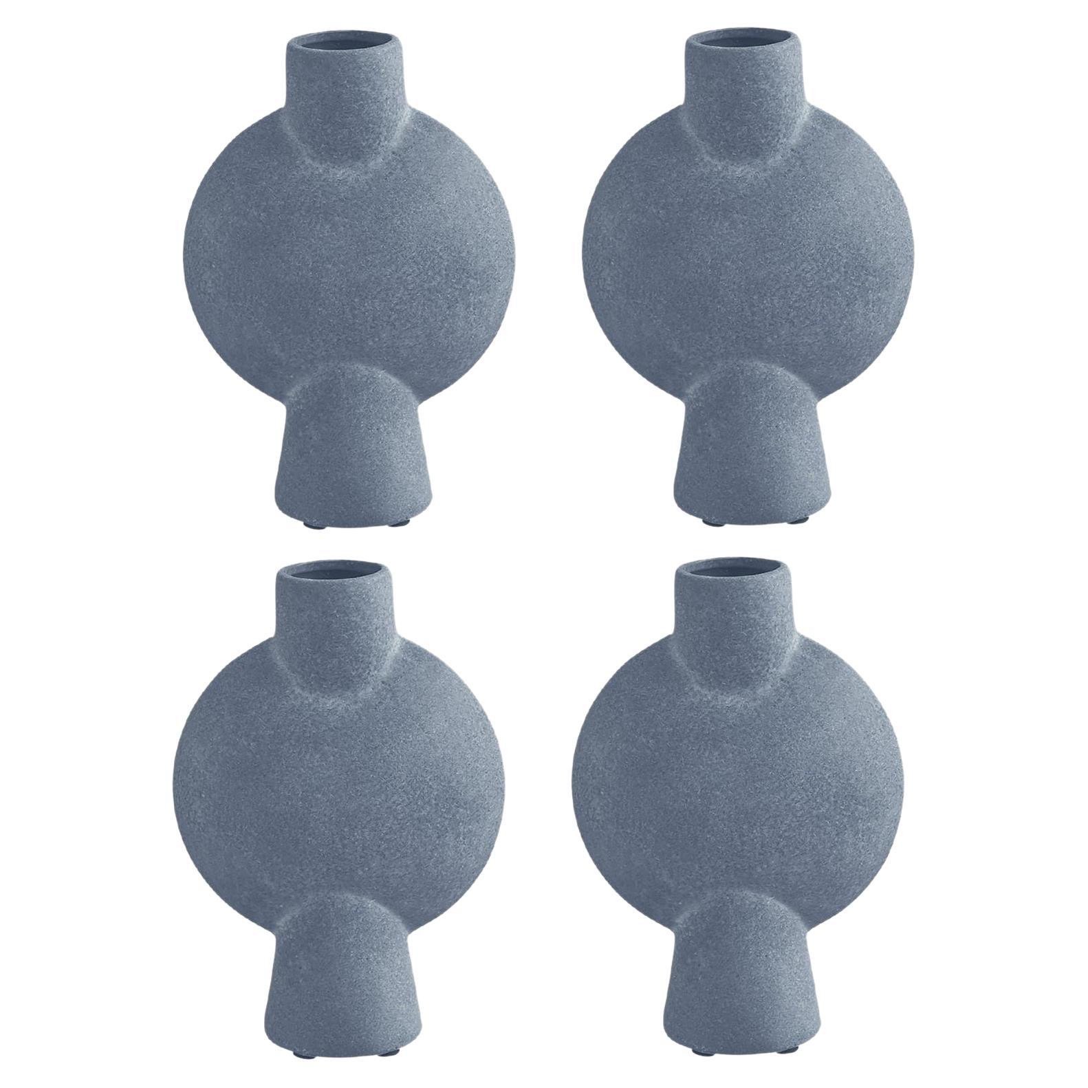 Set of 4 Light Grey Mini Sphere Vase Bubl by 101 Copenhagen For Sale
