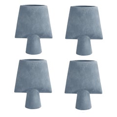 Ensemble de 4 vases carrés en forme de sphère gris clair 101 Copenhague