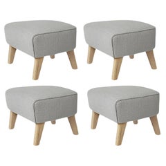 Set of 4 Light Grey Natural Oak Raf Simons Vidar 3 My Own Chair Footstool Lassen