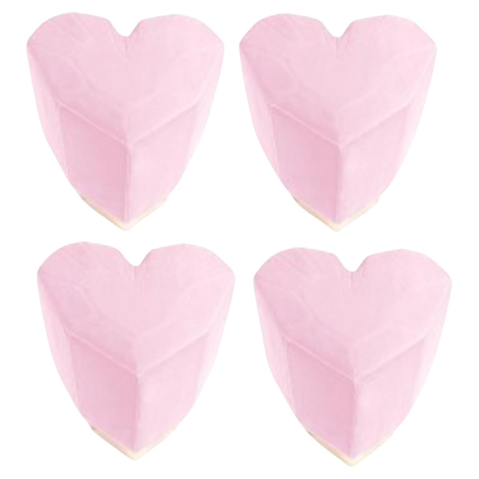 Set of 4 Light Pink Queen Heart Stools by Royal Stranger