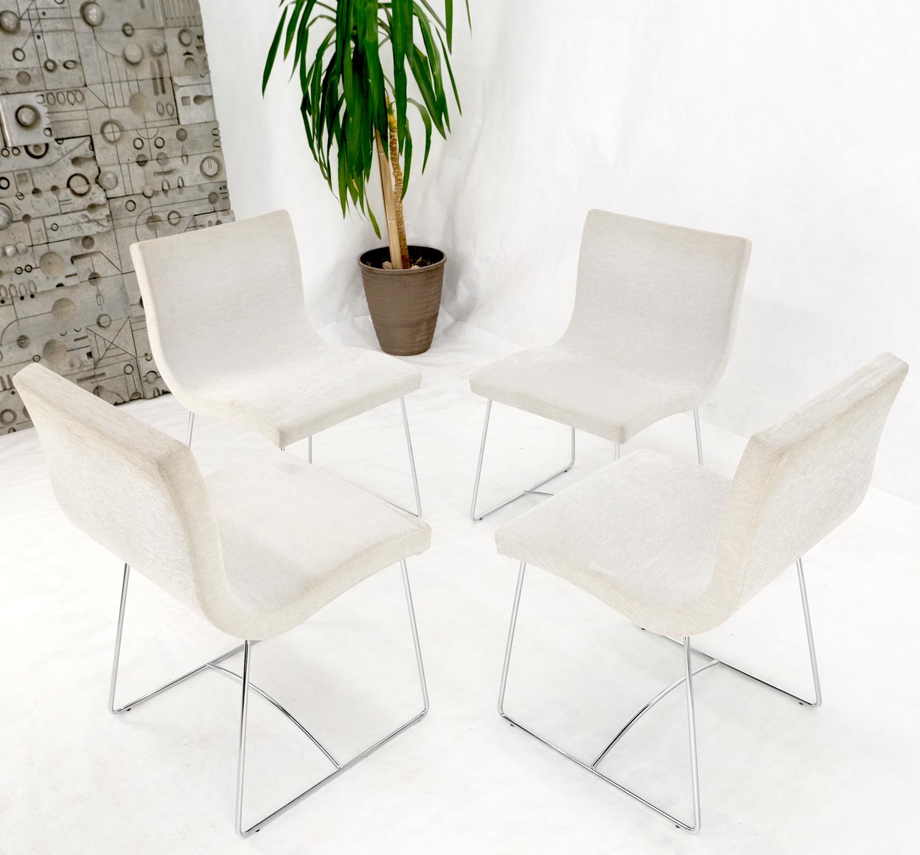 Set of 4 Ligne Roset Upholstered Dining Chairs Mid-Century Modern Designer  7