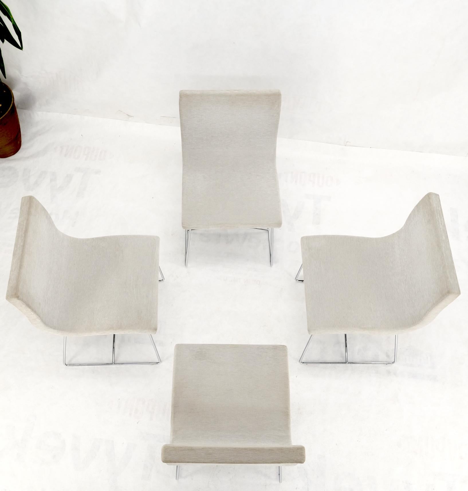 Set of 4 Ligne Roset Upholstered Dining Chairs Mid-Century Modern Designer  8