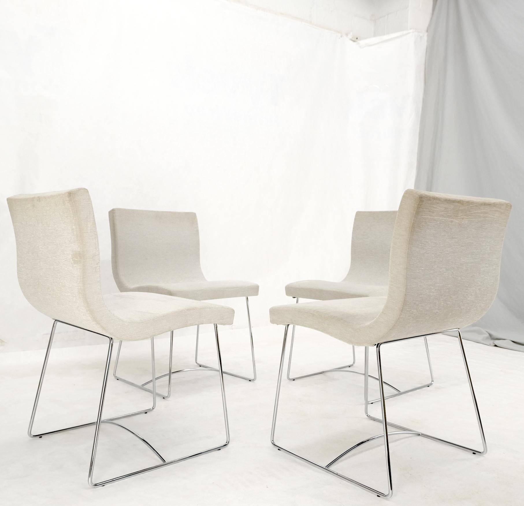 Set of 4 Ligne Roset upholstered dining chairs Mid-Century Modern Designer.