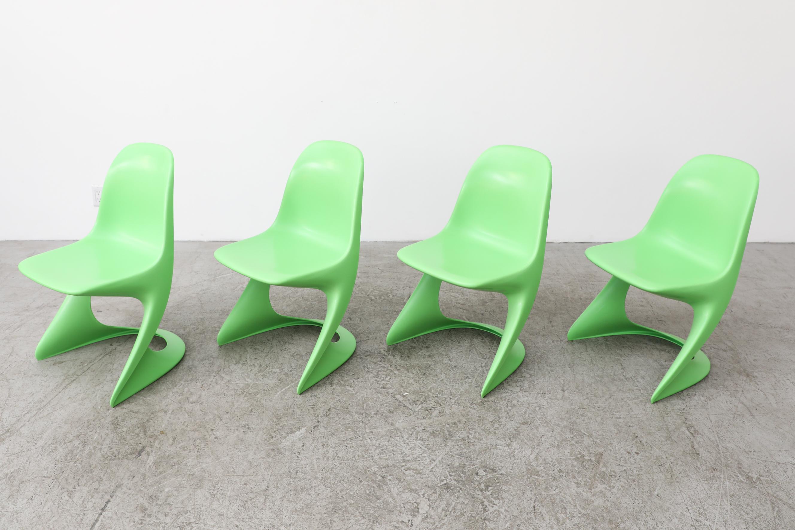 Italian Set of 4 Lime Green Casalino Chairs by Alexander Begge