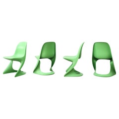 Set of 4 Lime Green Casalino Chairs by Alexander Begge