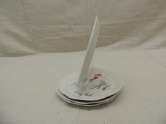 Set of '4' Linea Carta by Diva Pyari plates “K” Dessert Plates