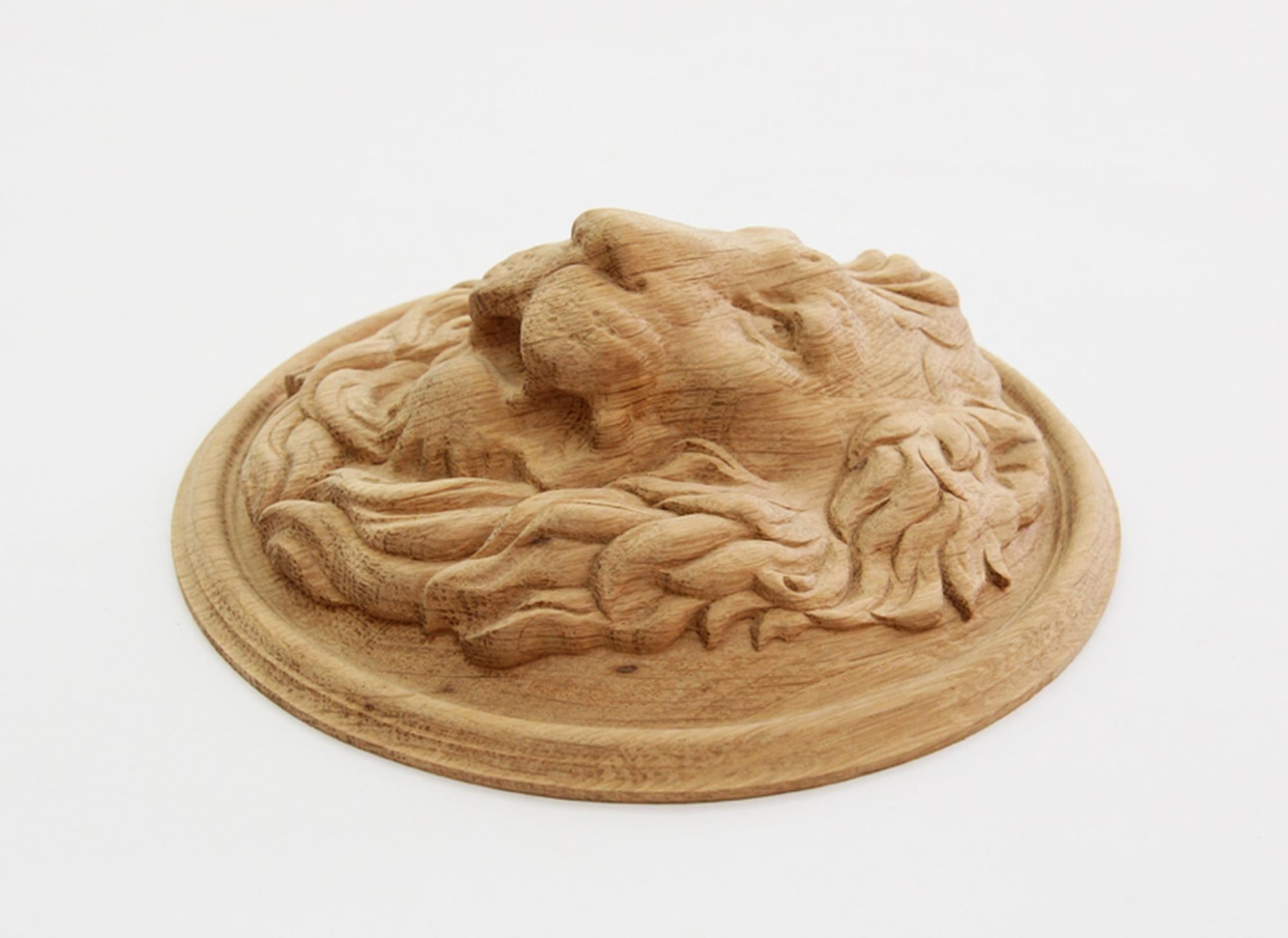 lion face wood carving