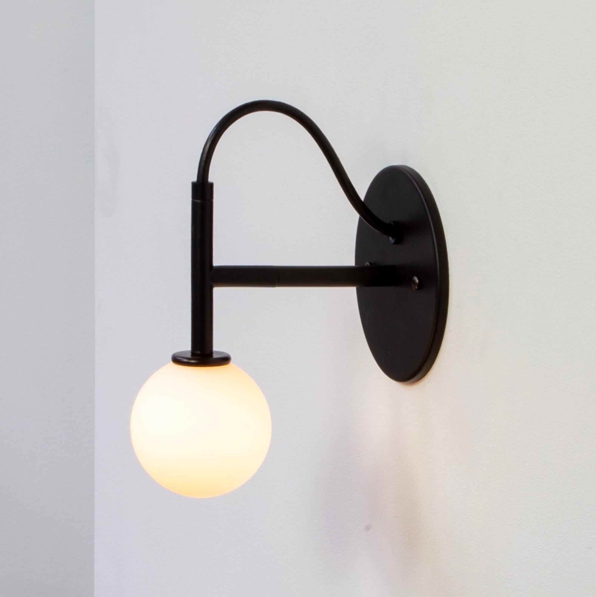 Set of 4 Loop Wall Sconces by Research.Lighting, Black, Glass, Made to Order For Sale 2