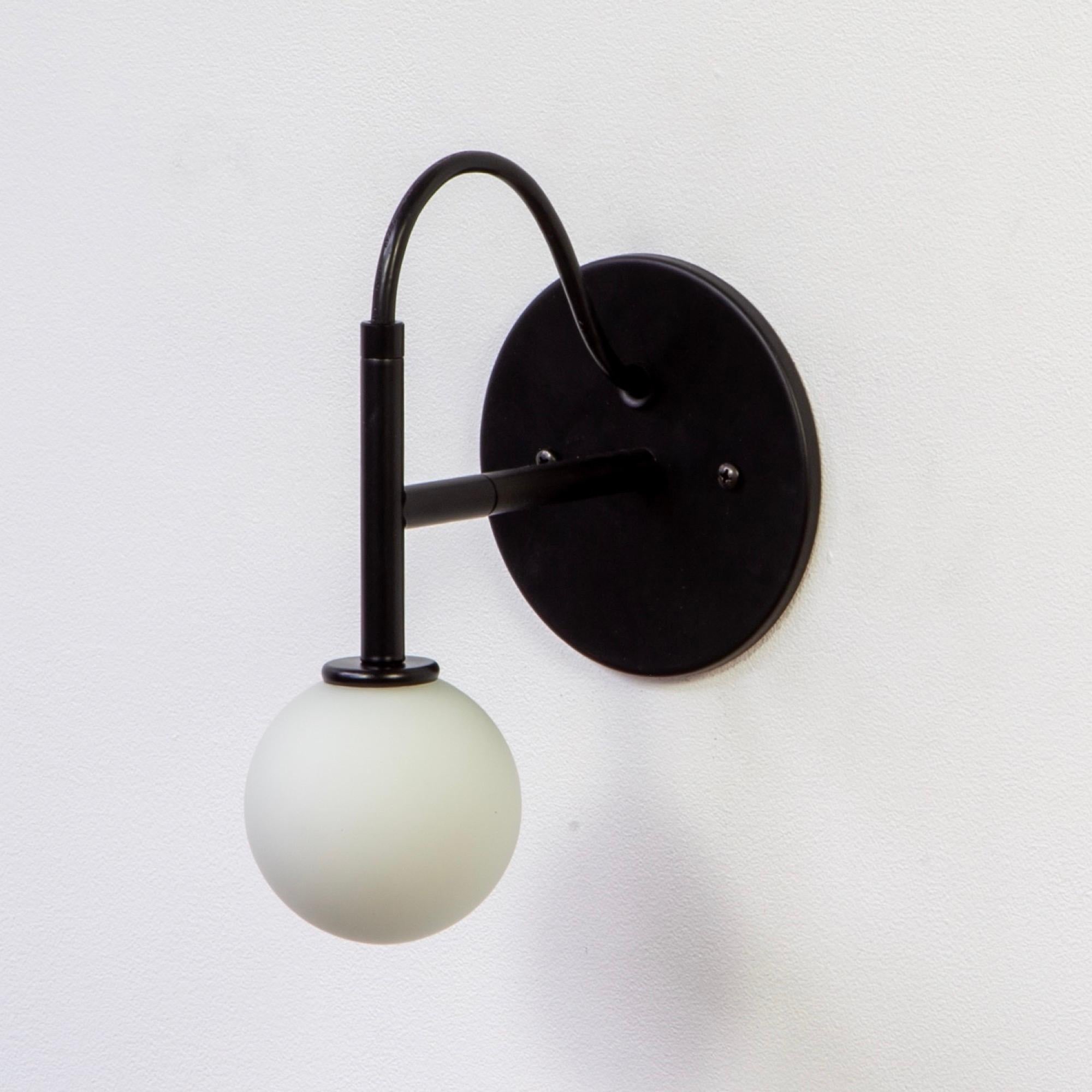 Set of 4 Loop Wall Sconces by Research.Lighting, Black, Glass, Made to Order For Sale 4
