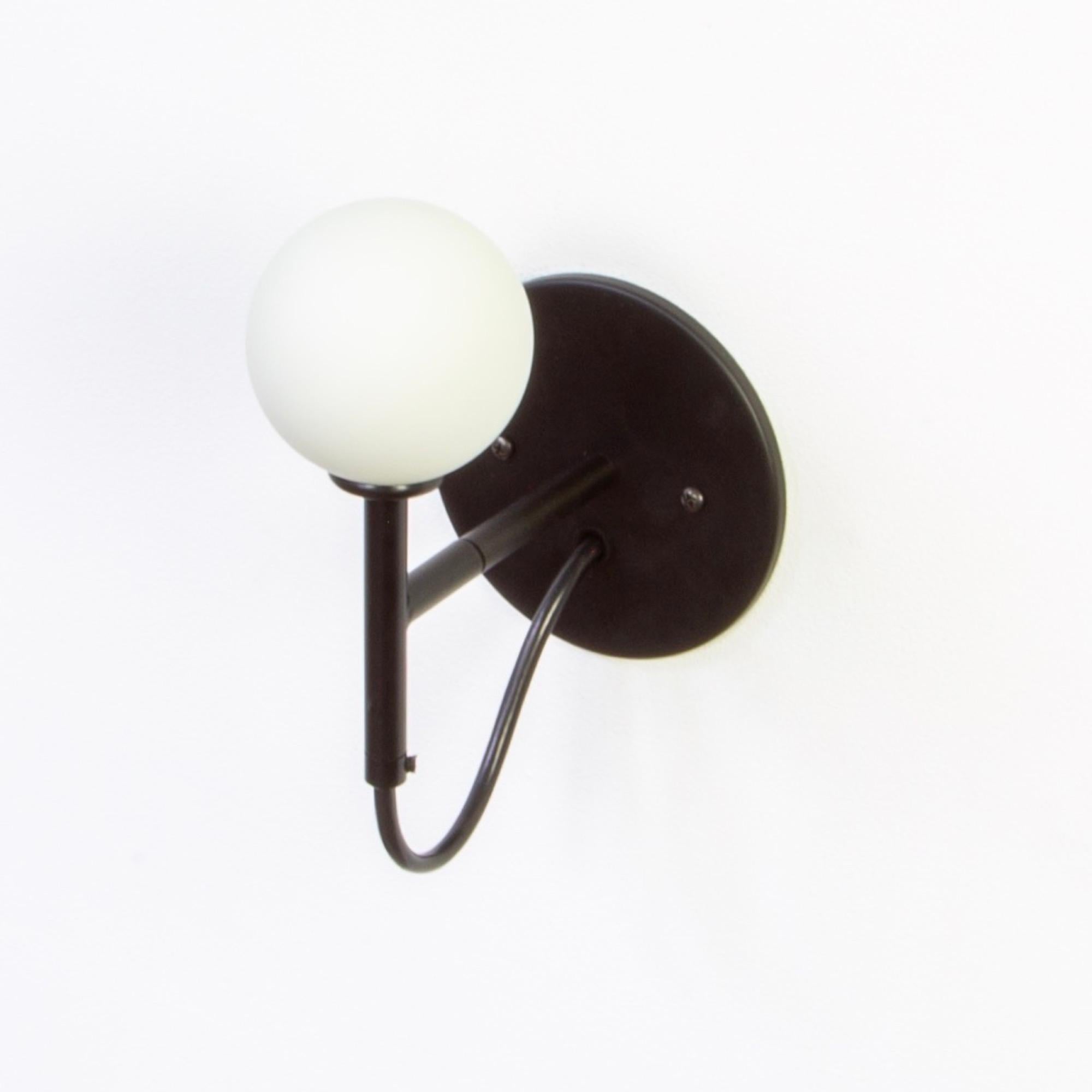 American Set of 4 Loop Wall Sconces by Research.Lighting, Black, Glass, Made to Order For Sale