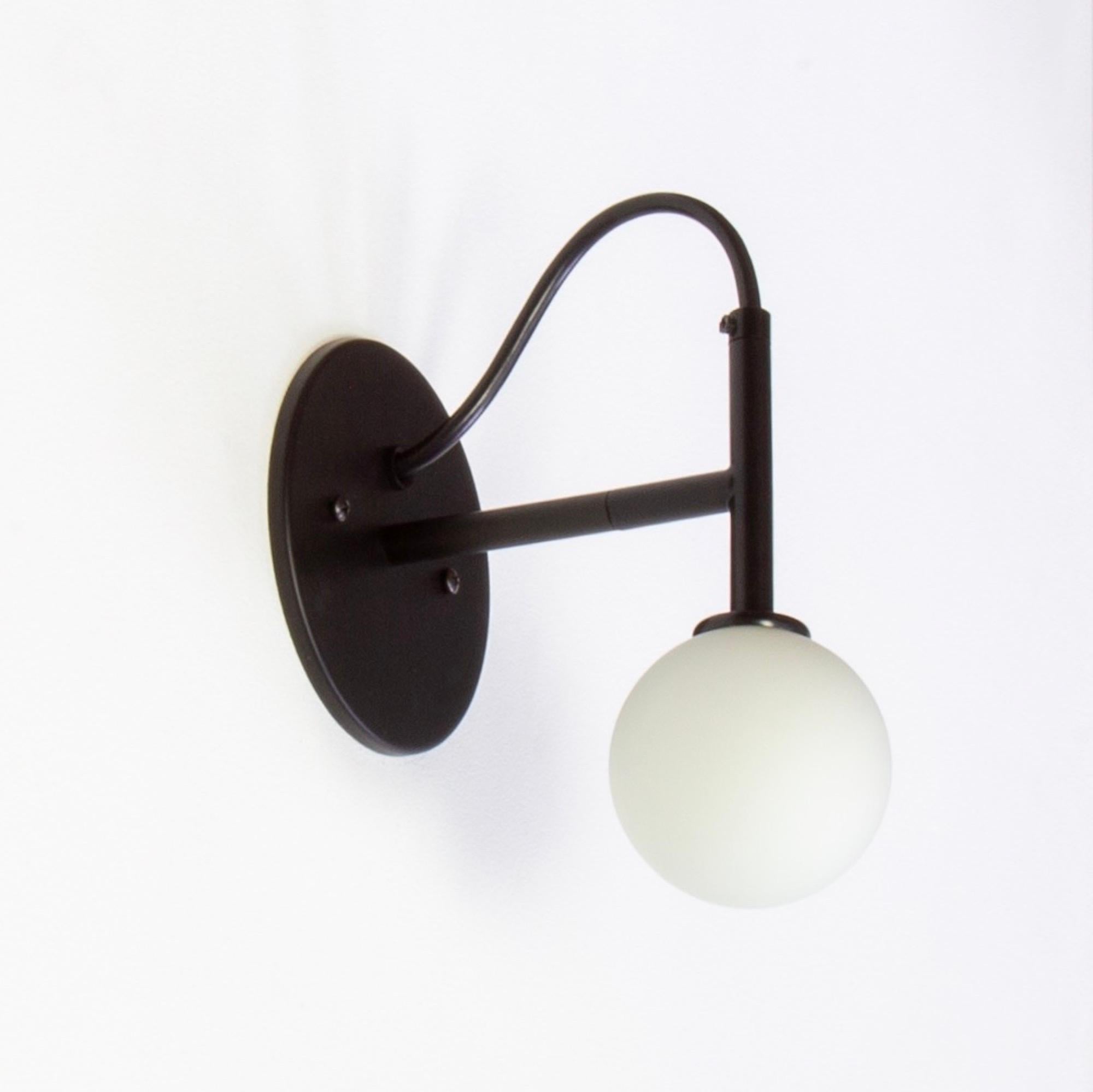 Set of 4 Loop Wall Sconces by Research.Lighting, Black, Glass, Made to Order In New Condition For Sale In Brooklyn, NY