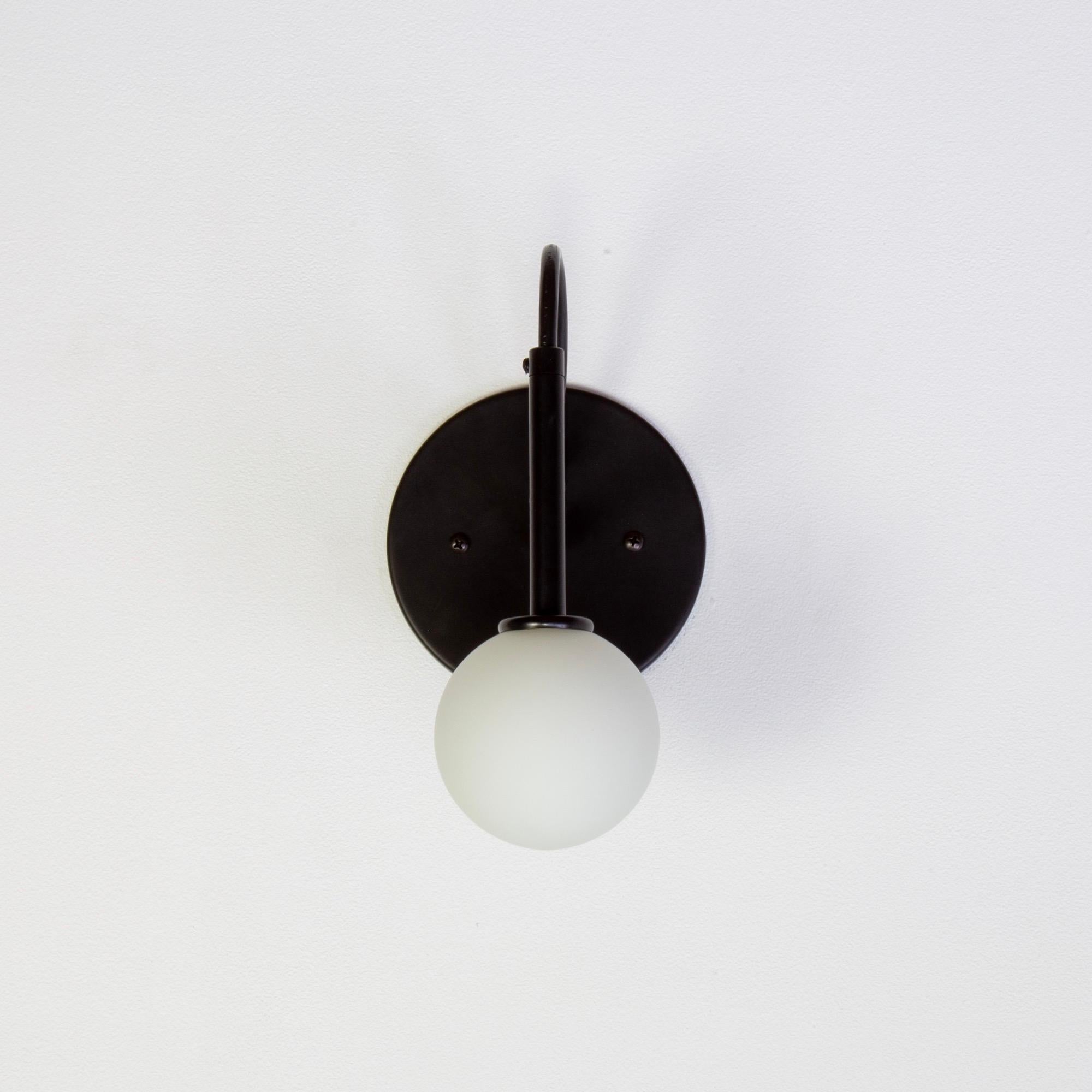 Contemporary Set of 4 Loop Wall Sconces by Research.Lighting, Black, Glass, Made to Order For Sale