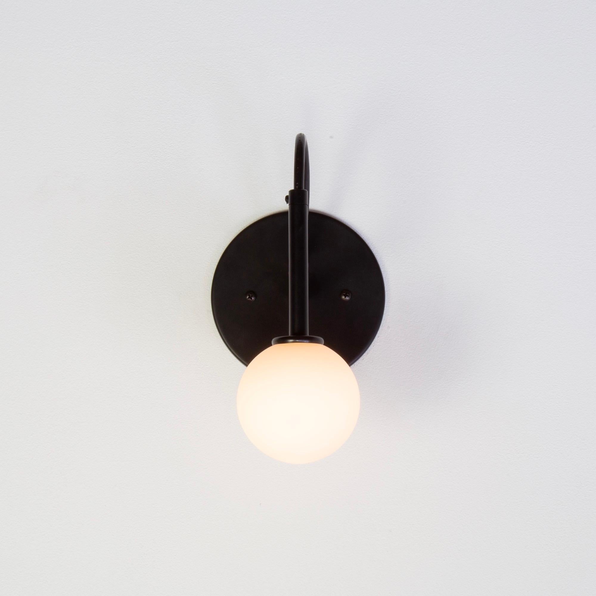 Metal Set of 4 Loop Wall Sconces by Research.Lighting, Black, Glass, Made to Order For Sale
