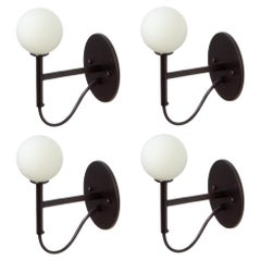 Juego de 4 apliques Loop de Research.Lighting, negro, cristal, por encargo