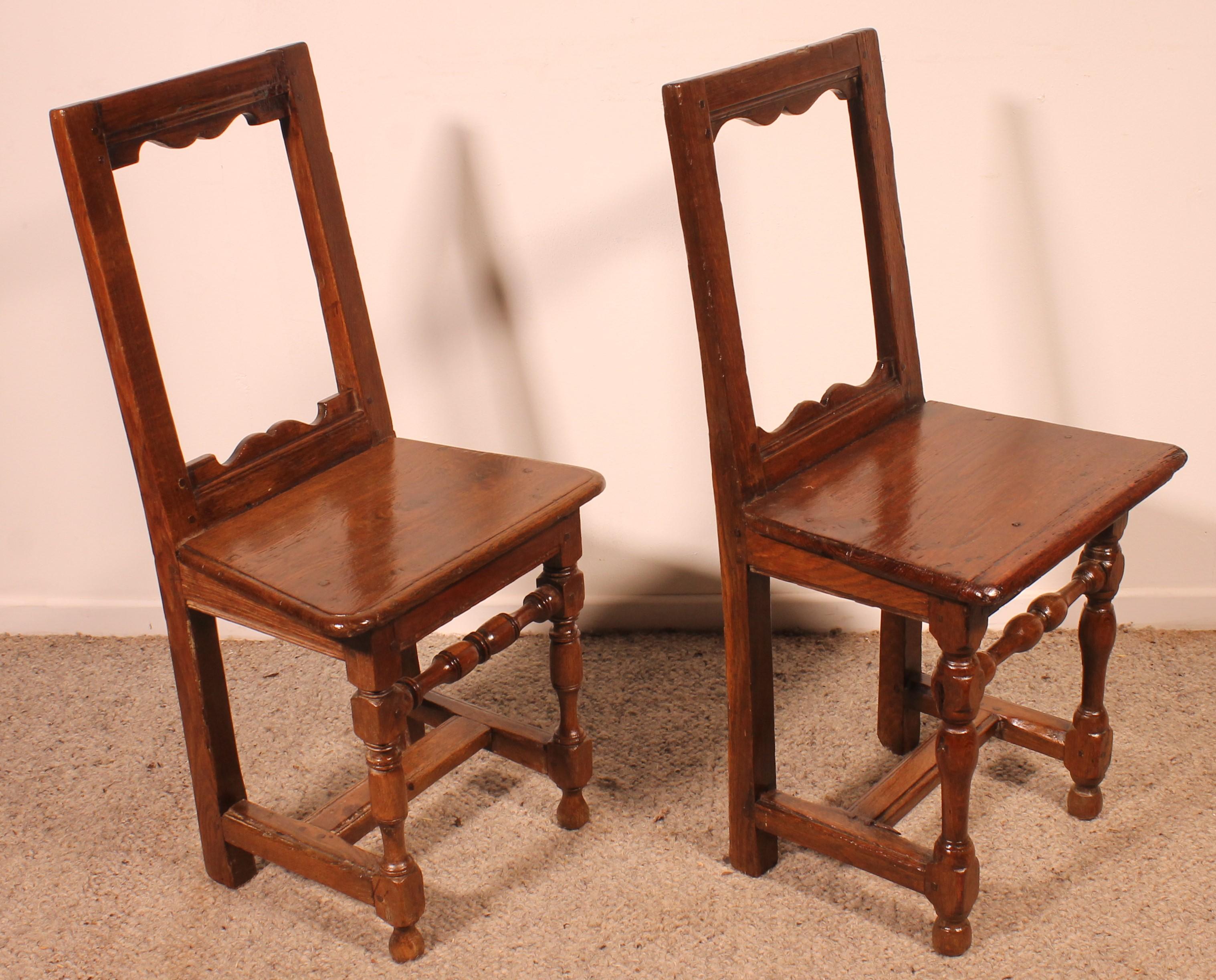 Set Of 4 Lorraine Chairs From The 18th Century In Oak For Sale 4