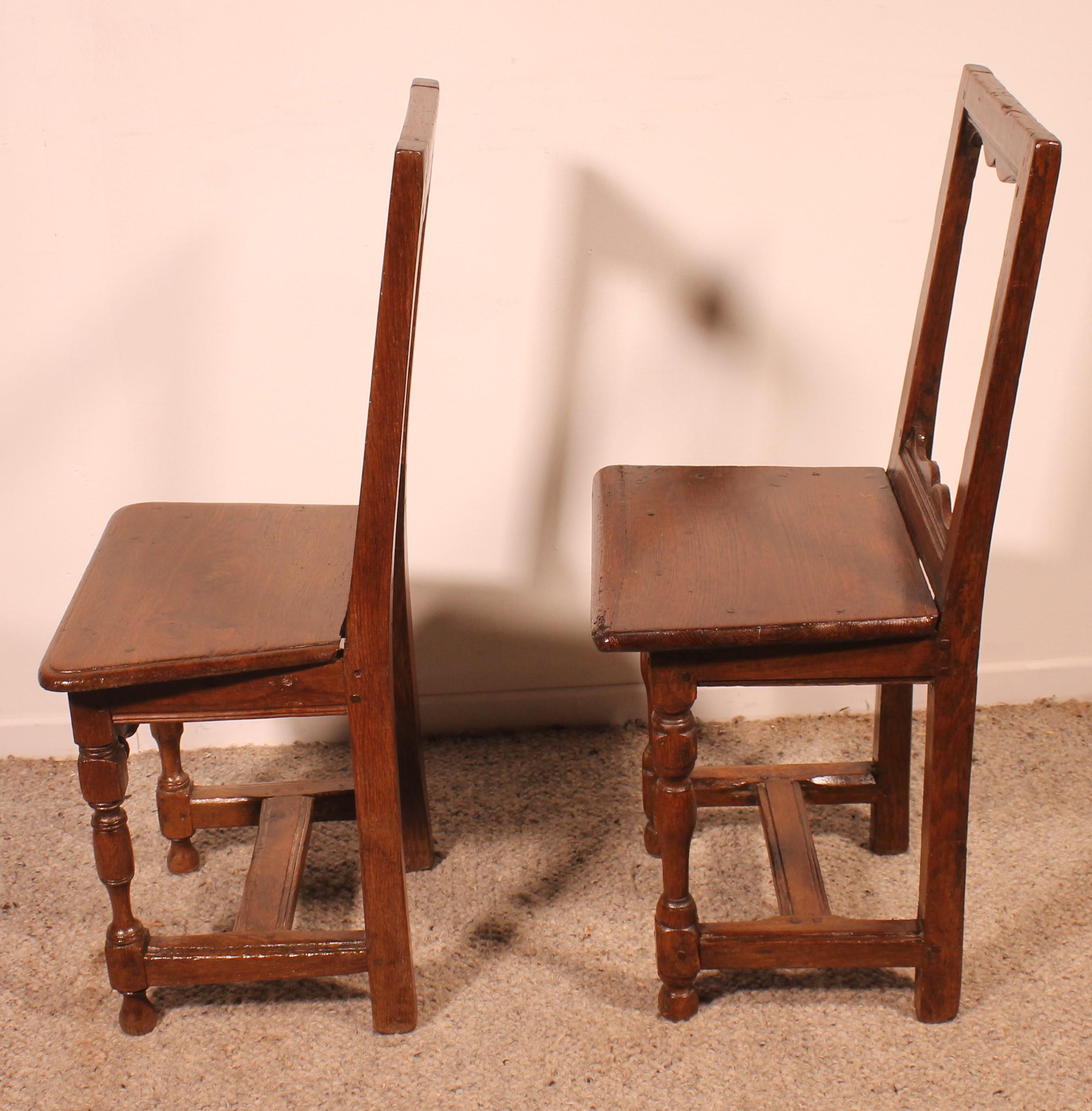 Set Of 4 Lorraine Chairs From The 18th Century In Oak For Sale 6
