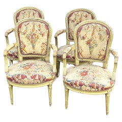 Set of 4 Louis XVI Period Fauteuils Stamped ”F. Lapierre a Lyon”