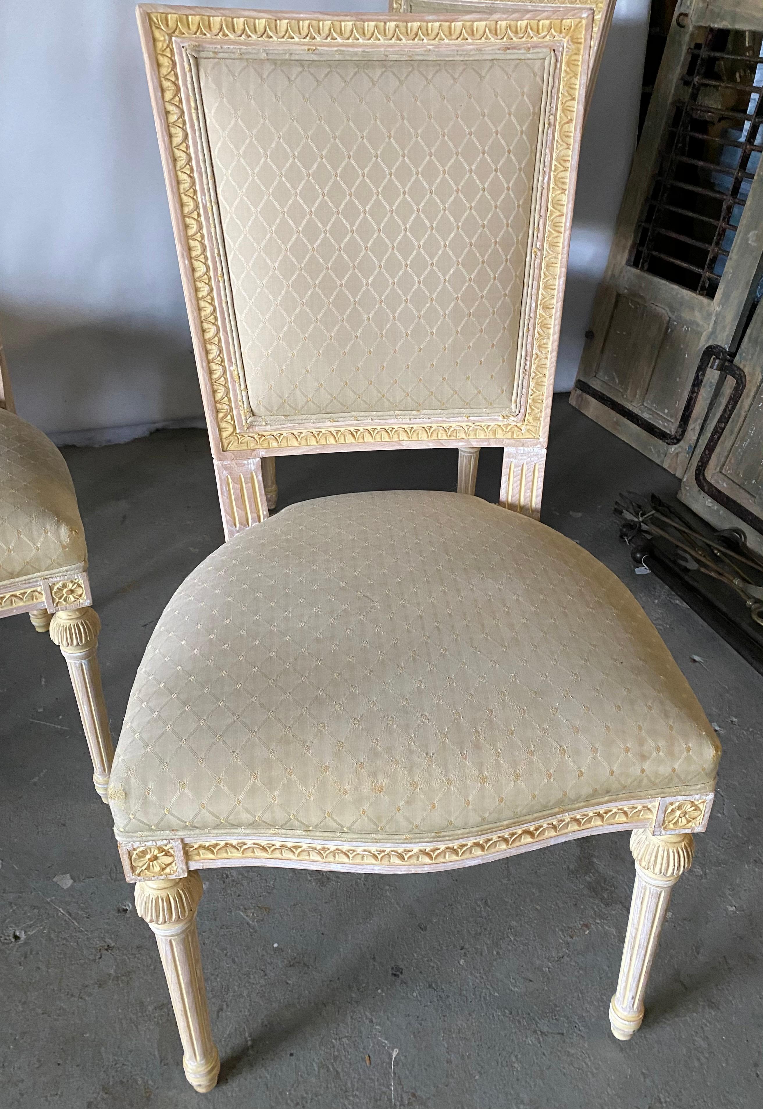European Set of 4 Louis XVI Style Dining Chairs