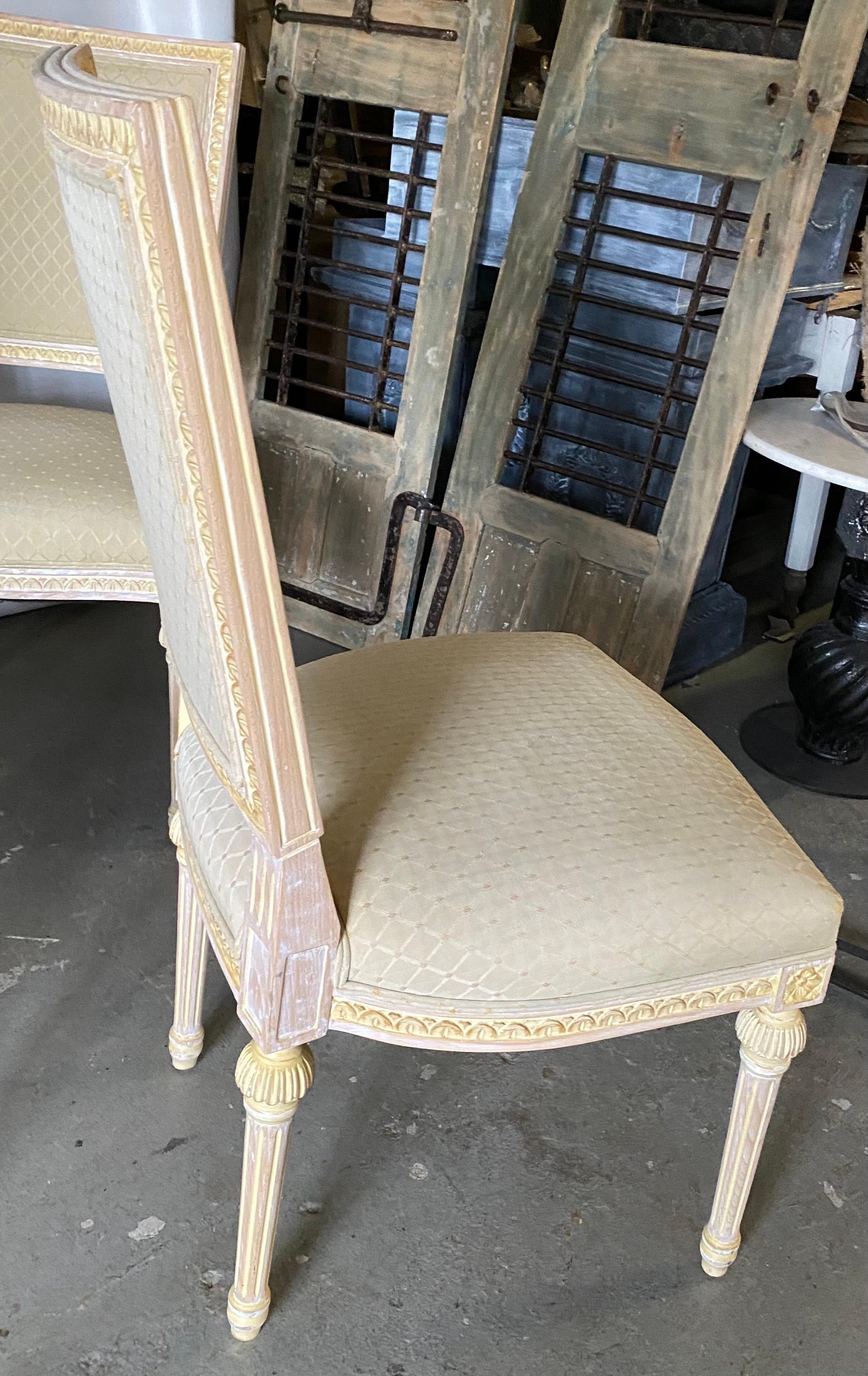 Wood Set of 4 Louis XVI Style Dining Chairs