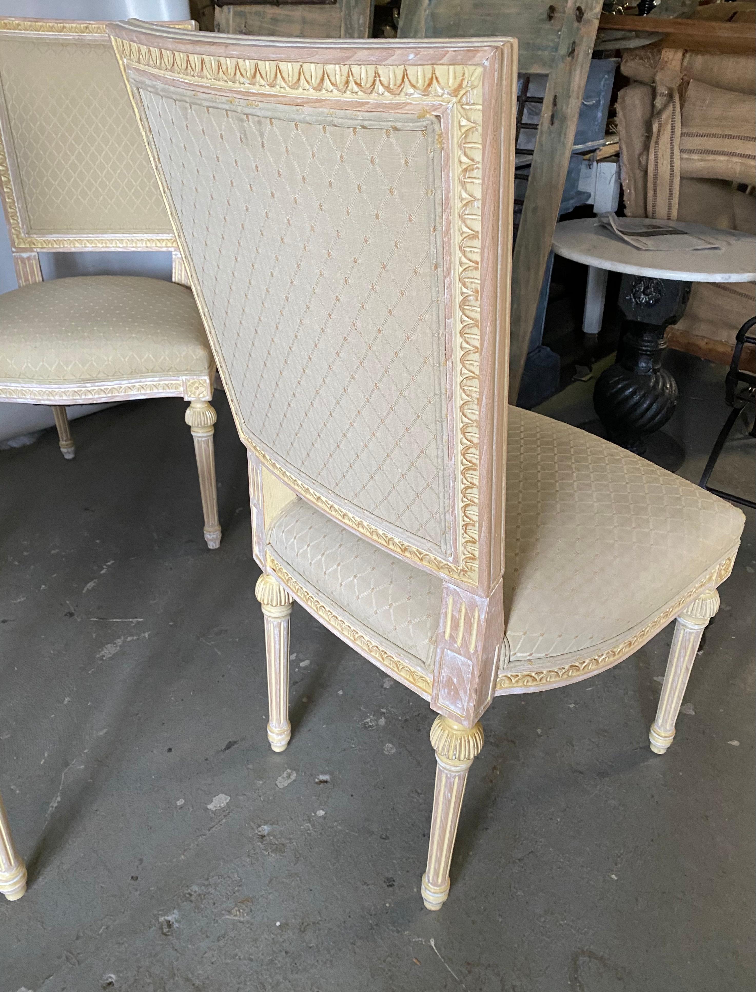 Set of 4 Louis XVI Style Dining Chairs 2