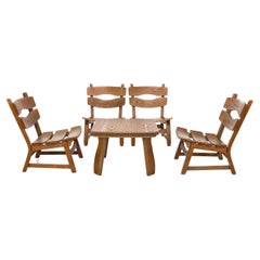 Ensemble de 4 chaises longues et table basses par Dittmann & Co pour AWA, Pays-Bas